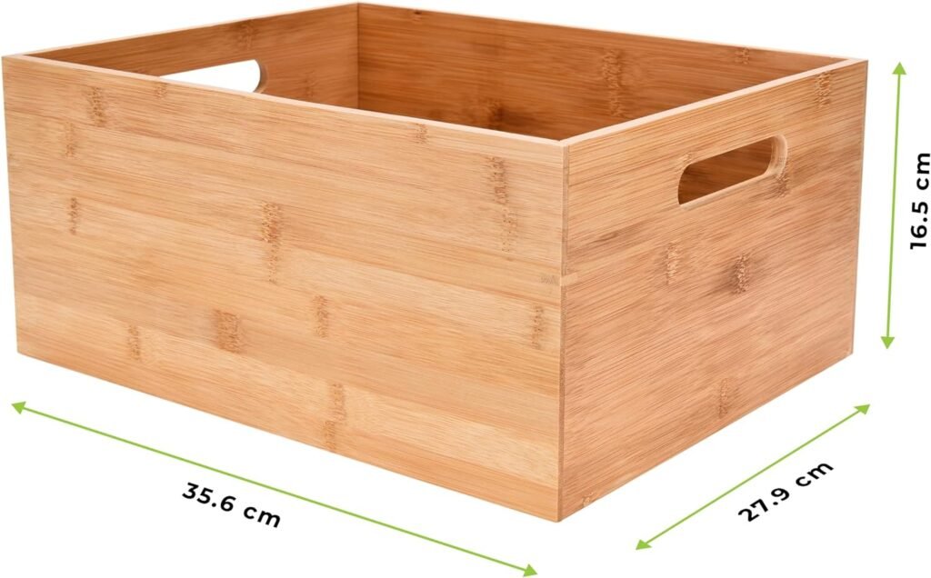 Prosumers Choice Bamboo Storage Box - Bamboo Box Storage for Kitchen, Living Room, Bathroom, Office - Arts  Crafts Container Caddy Basket - Home Decor  Organization Accessories 14L x 11W x 6H