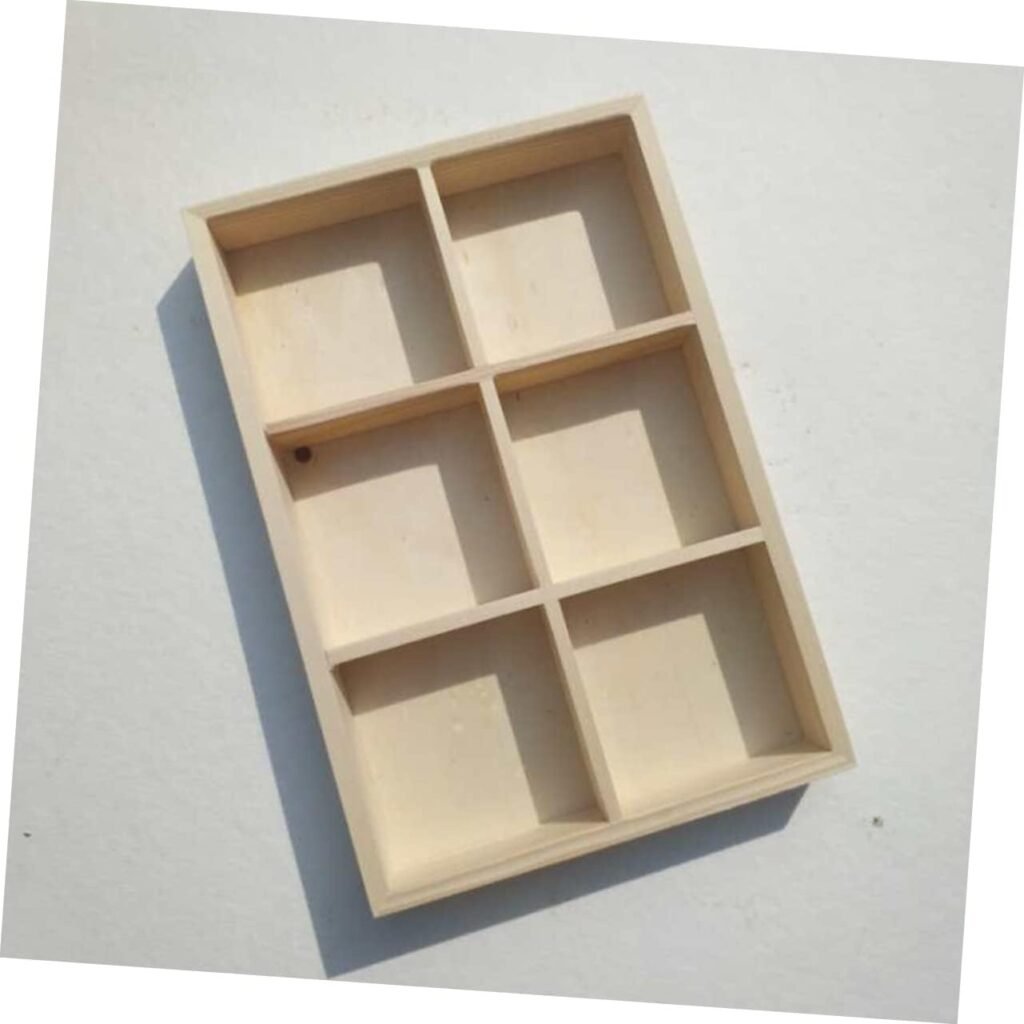 Marker Storage Case compartments sorting tray wooden sectional trays decorative wooden wood crates for display marker storage case 6-grid storage case desk wooden box Box