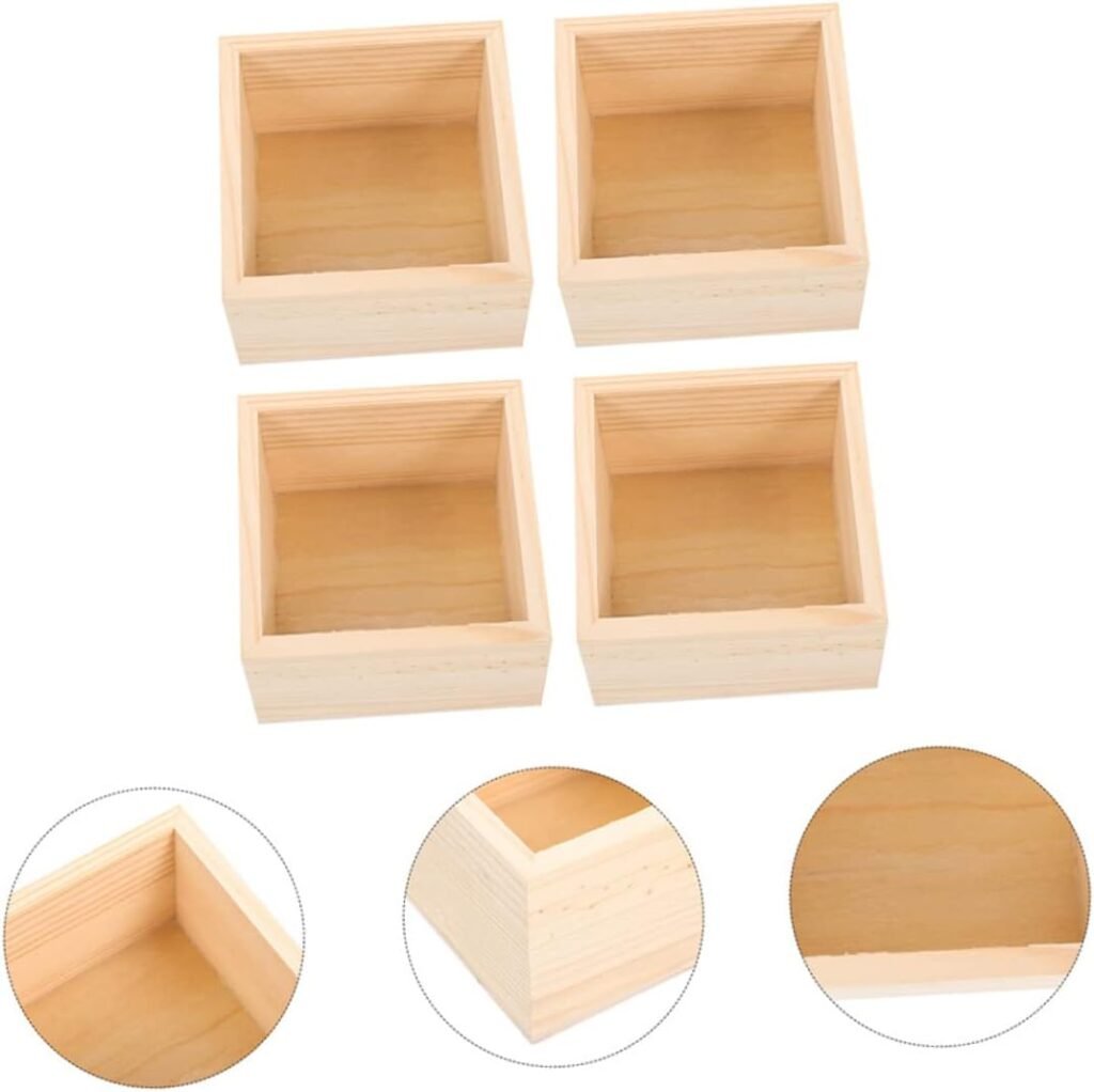 MAGICLULU 8 Pcs Boxes Handicraft Wooden Box Wood Crates for Display Wooden Trinket Boxes Small Wooden Crates Pencil Drawer Candy Decorations Tablescape Decor Organizer Plant