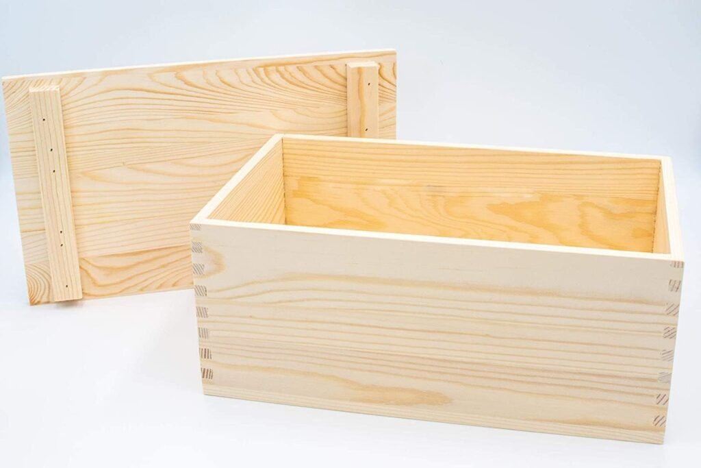 Shadow Breeze Large Wooden Keepsake Pine Boxes with Lids – Quality Unfinished Pine Boxes for Home Décor, Storage, Gifts, Hobbies or Arts  Crafts (10.4” x 10.4” x 5.75”)