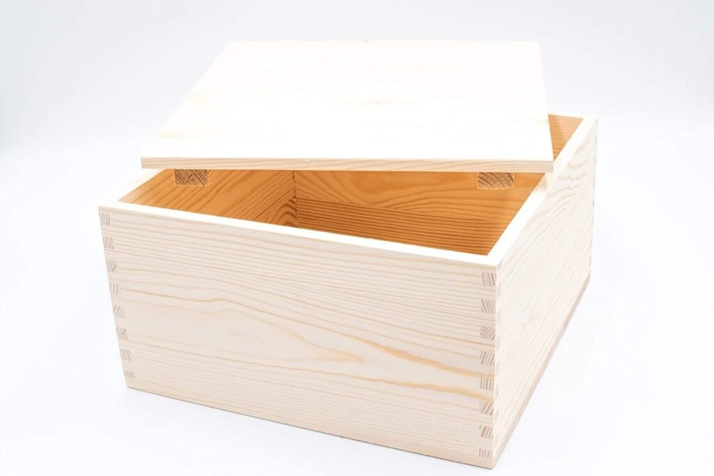 Shadow Breeze Large Wooden Keepsake Pine Boxes with Lids – Quality Unfinished Pine Boxes for Home Décor, Storage, Gifts, Hobbies or Arts  Crafts (10.4” x 10.4” x 5.75”)